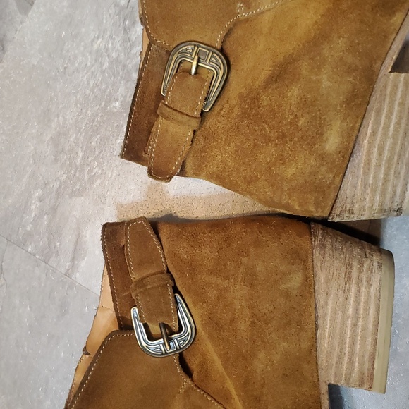 Ba&sh Suede Ankle Boots. Size 39. Genuine Leather. Light Brown. 1.5" Block Heel. - Picture 7 of 12